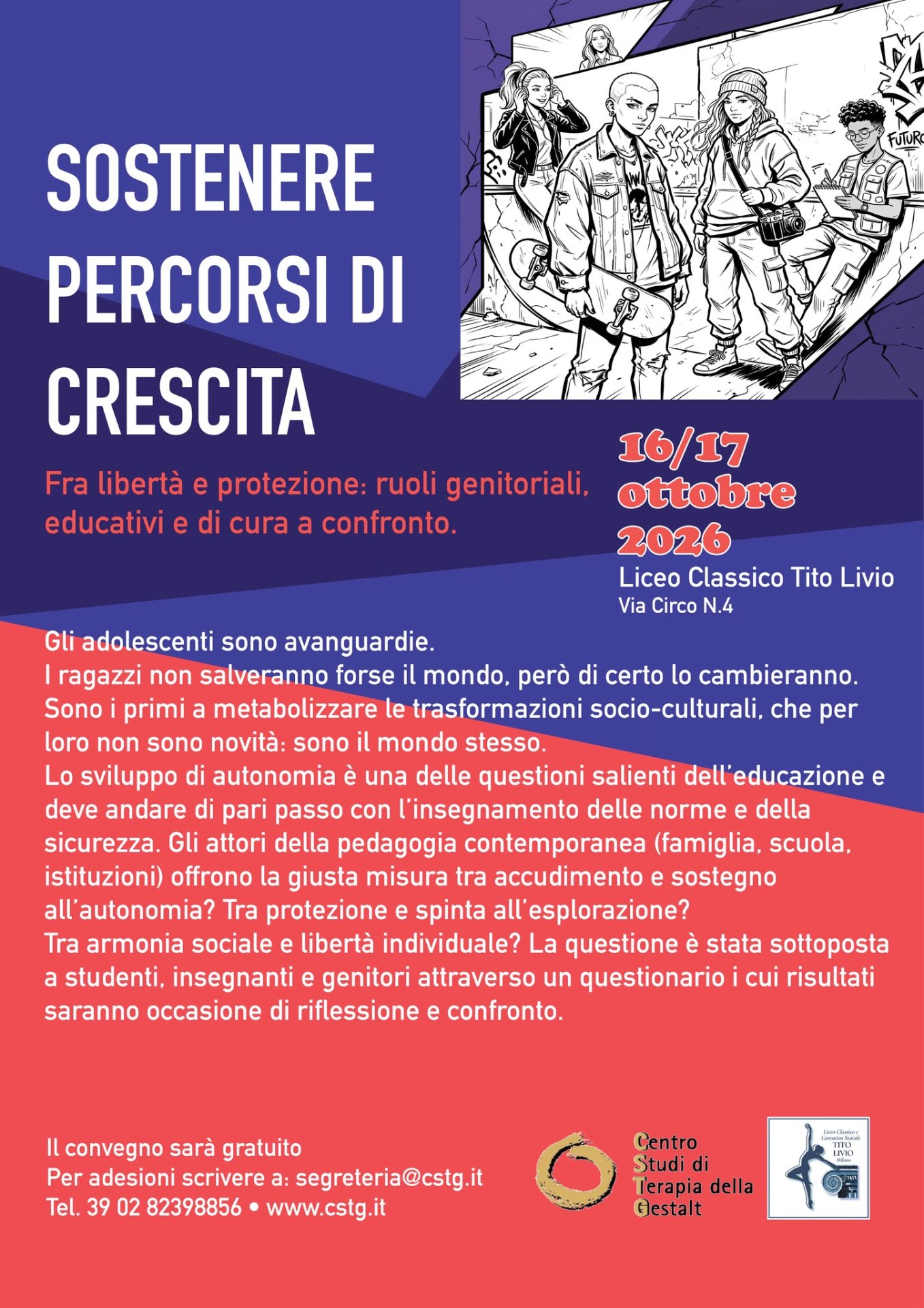 Locandina del convegno Sostenere percorsi di crescita, 16 e 17 ottobre 2026, Milano