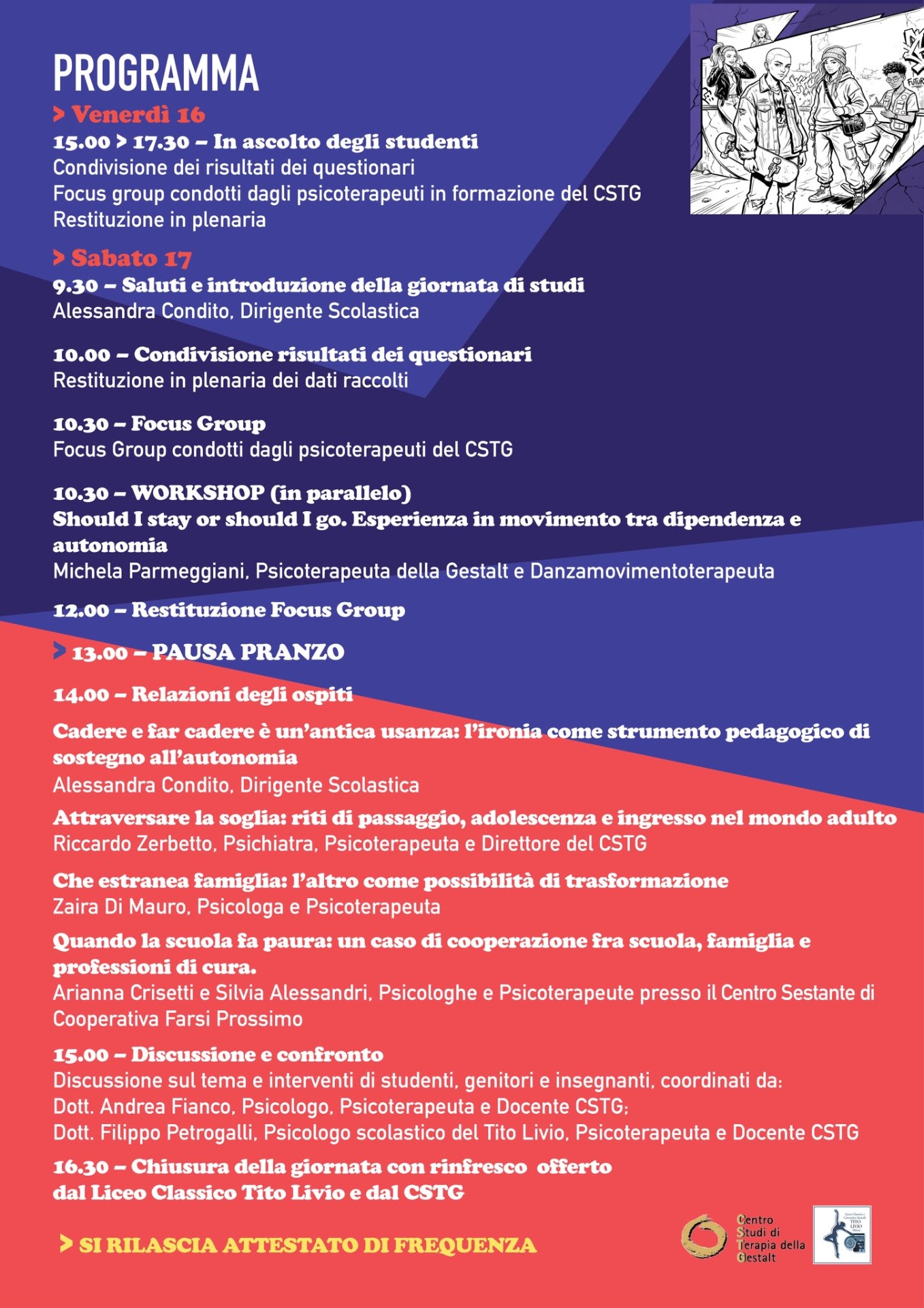 Programma del convegno Sostenere percorsi di crescita, 16 e 17 ottobre 2026